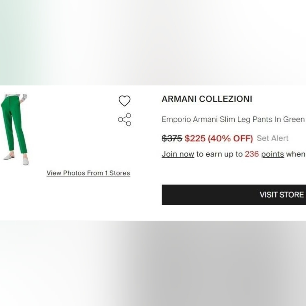 Emporio Armani Highwaisted Slim Leg Pants